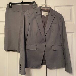Grey Matching Blazer + Skirt Set